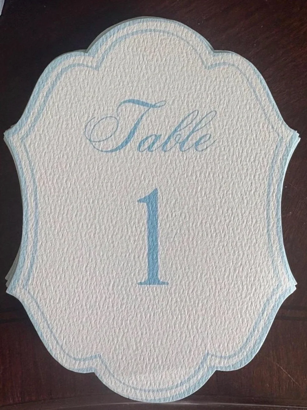 Elegant Blue Table Number Card - Set of 20 Decorative Table Signs